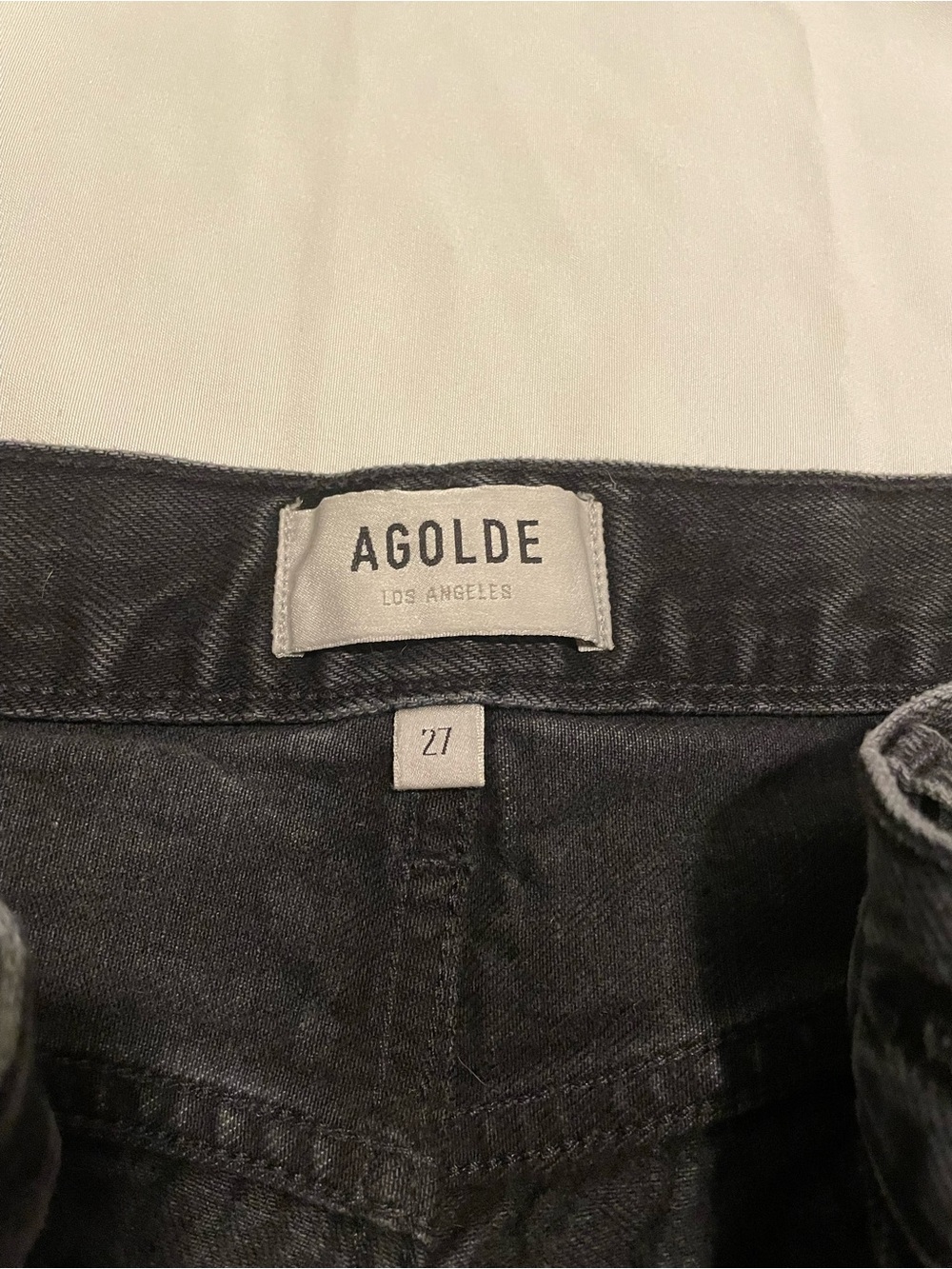 Agolde Black High-Rise Denim Cutoff Shorts - Picture 4 of 6